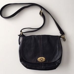 Black Fossil Crossbody